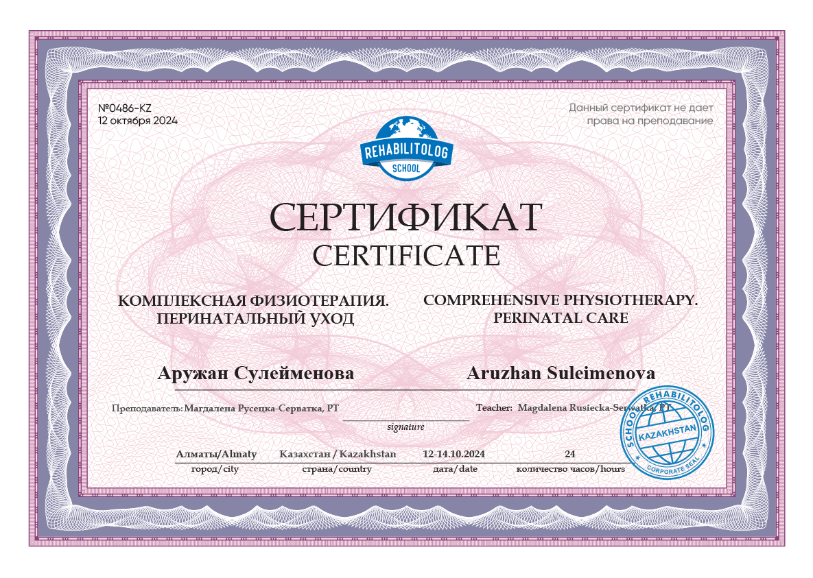 Комплексная физиотерапия. Перинатальный уход Школа &laquo;Реабилитолог&raquo; 10731